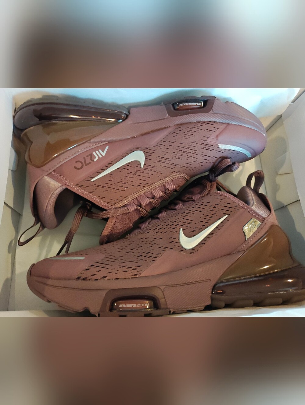 Nike Women's Air Zoom Sneakers - Mauve with White Swoosh